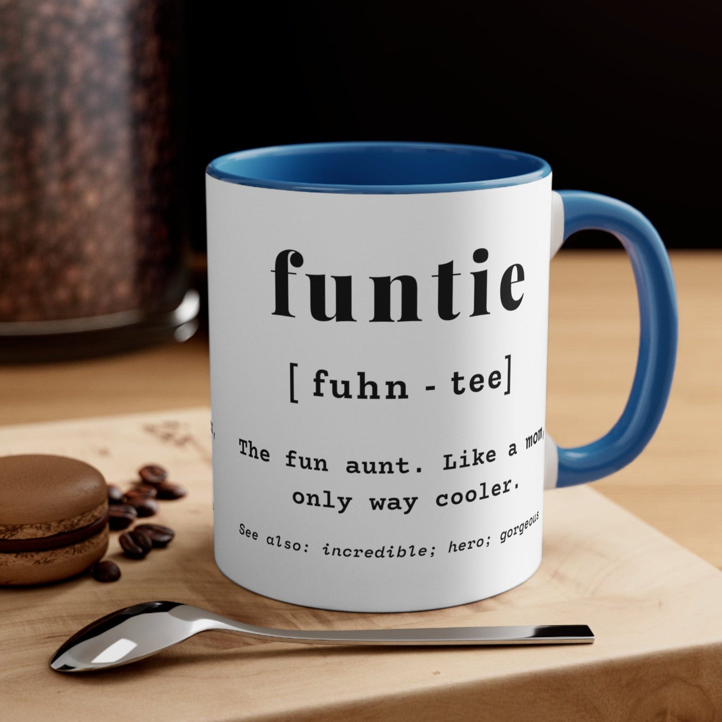 Modern Cute Funtie Definition Aunt Auntie Mug
