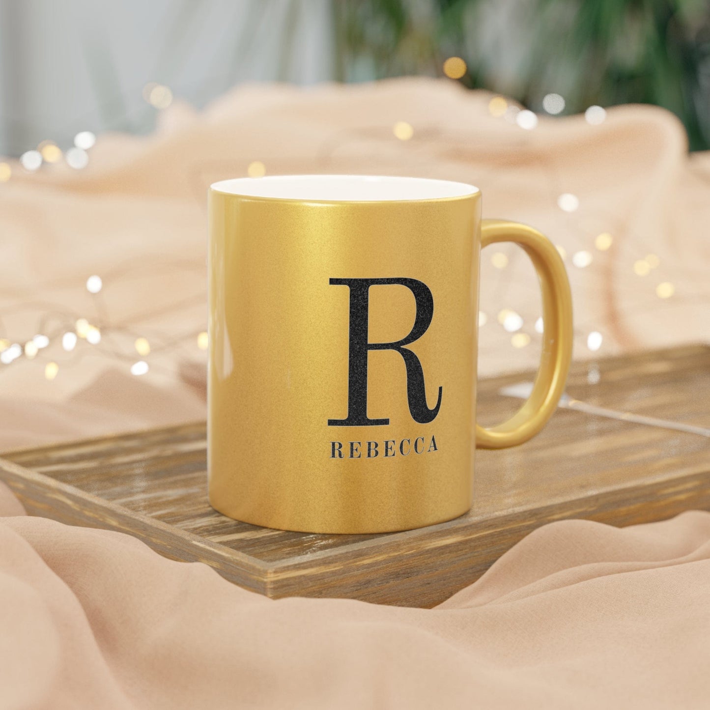 Monogram and Initial Coffee Mugs- metallic