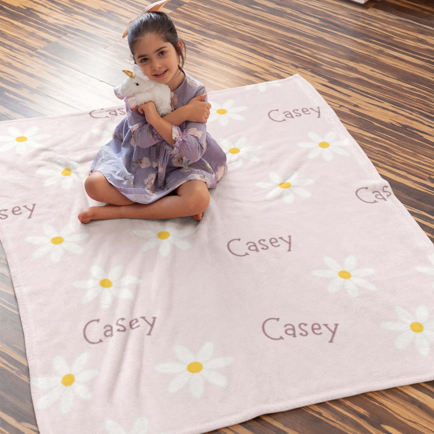 Personalized Name Daisies Blanket