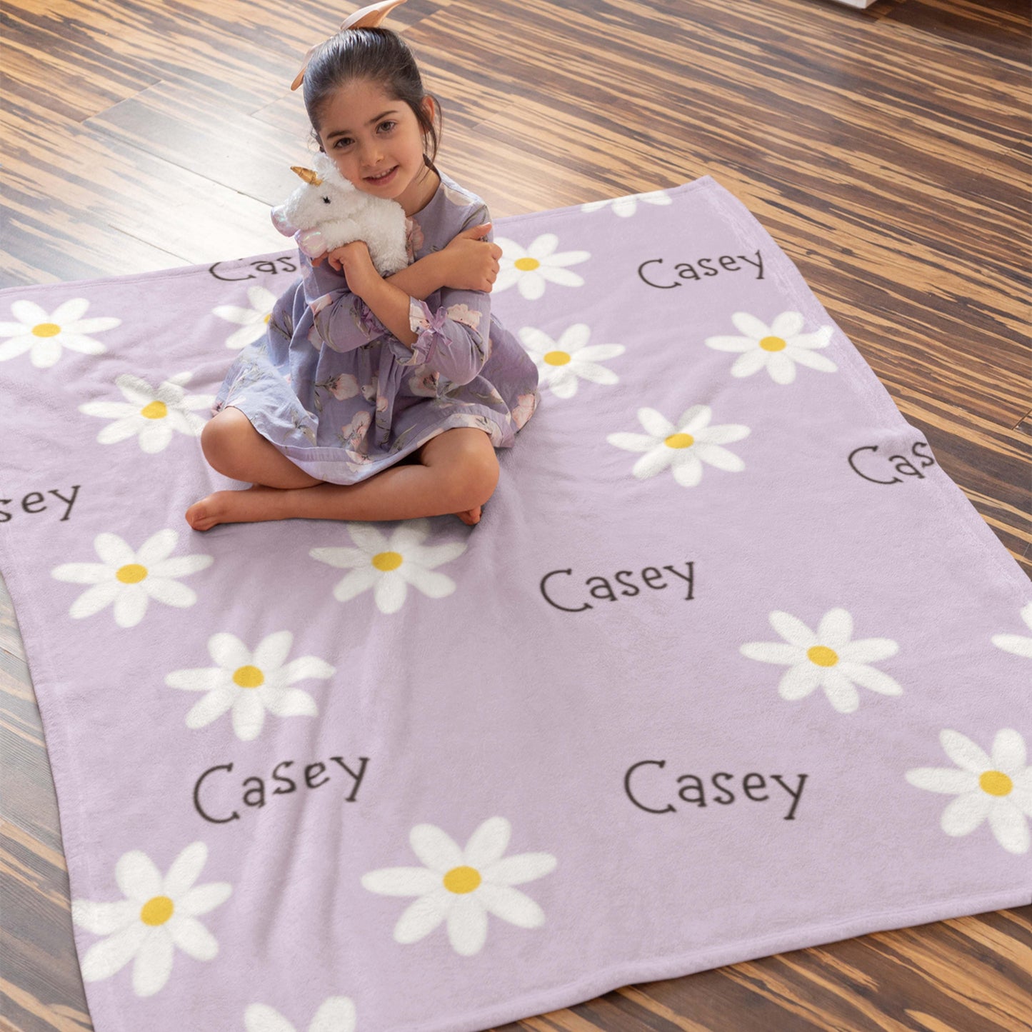 Personalized Name Daisies Blanket