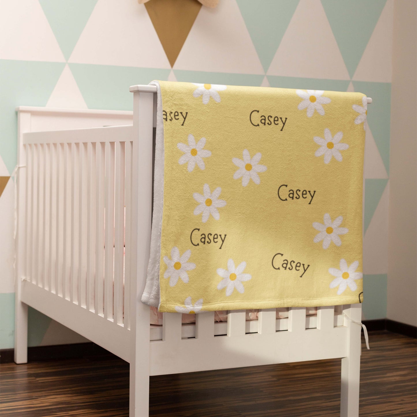 Personalized Name Daisies Blanket