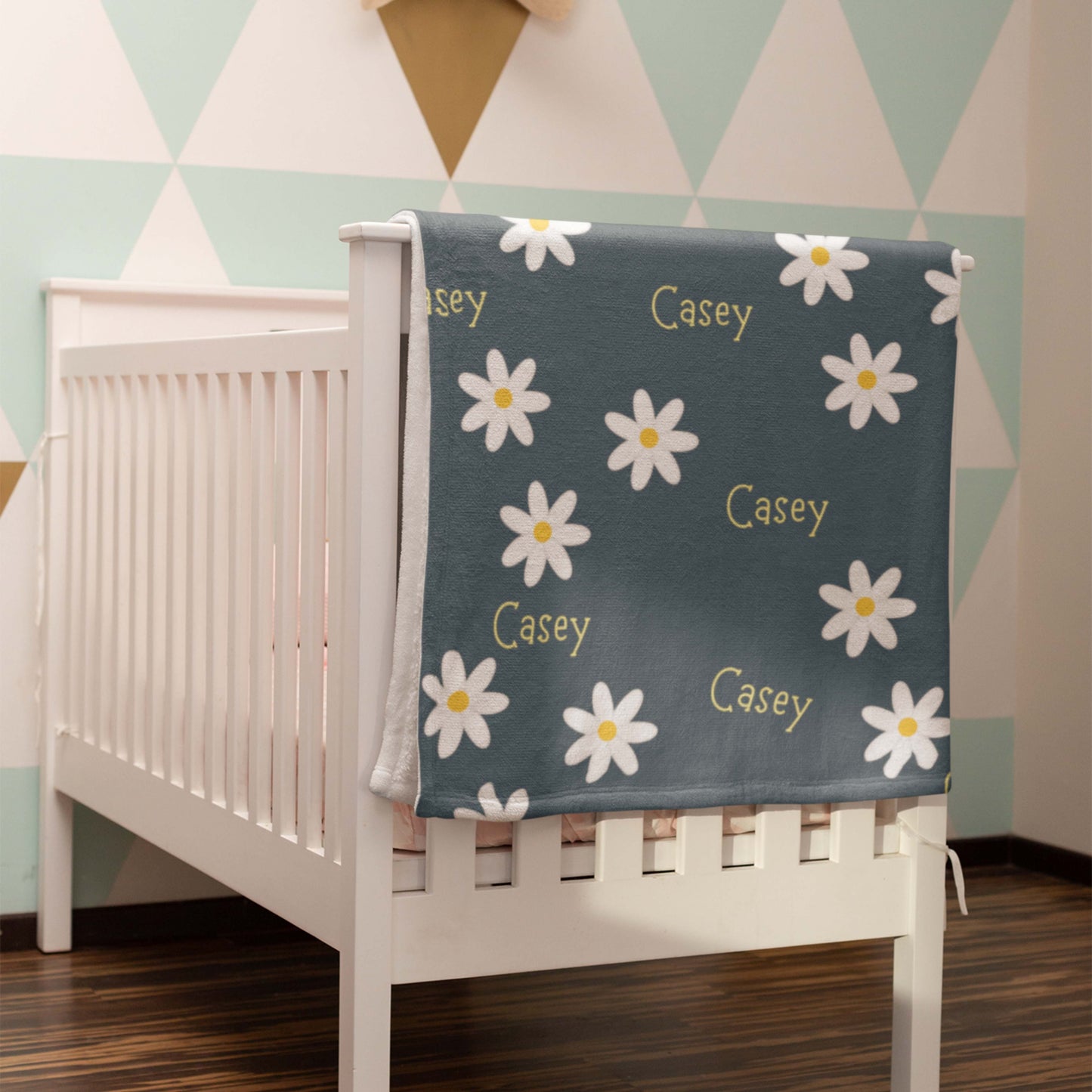 Personalized Name Daisies Blanket