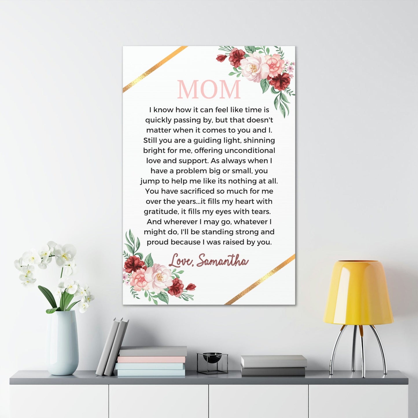 Personalized Mom Gift from Daughter Canvas Print -White