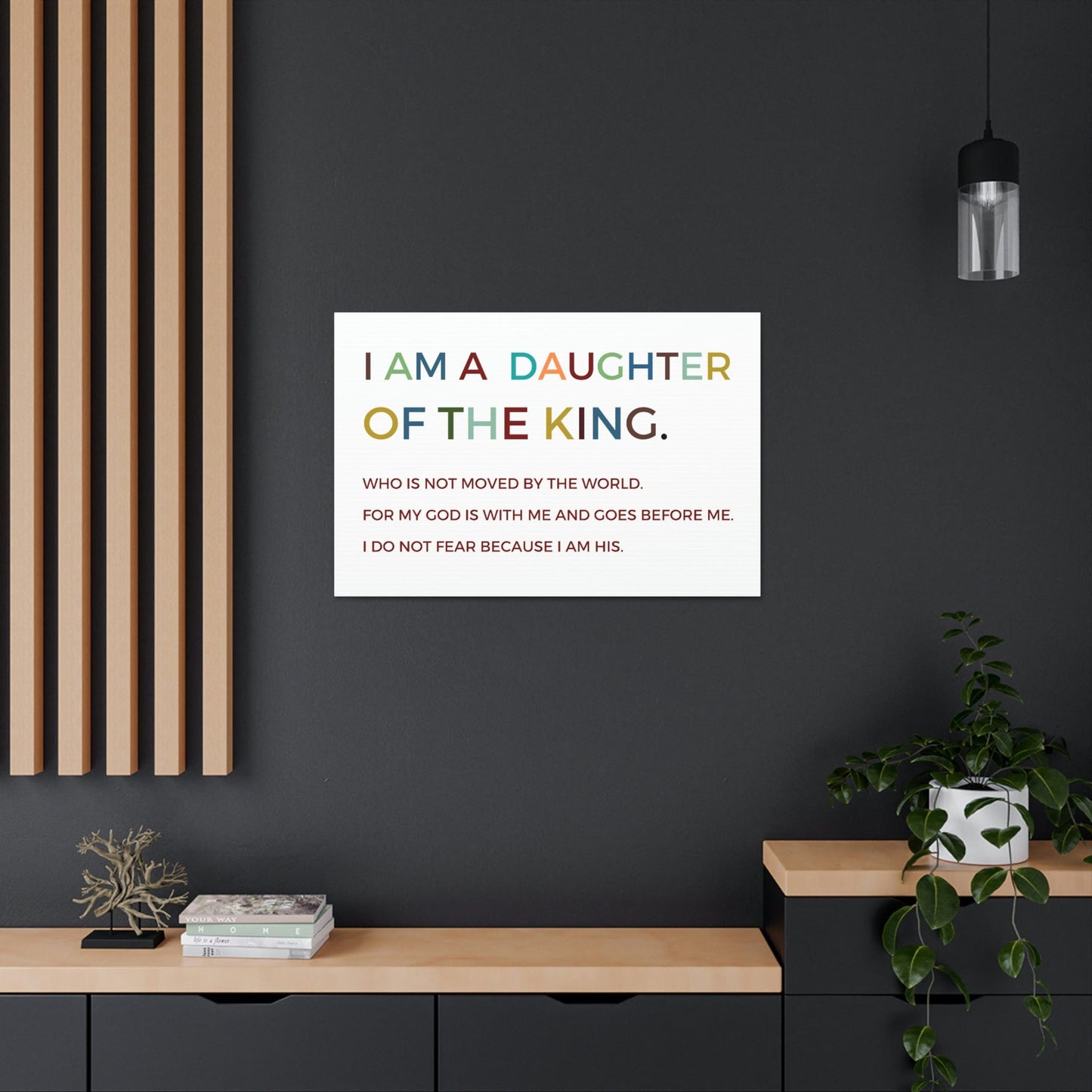 I am a Daughter of the King Wall Art Canvas , Nursery Wall Decor, Kids Room Decor