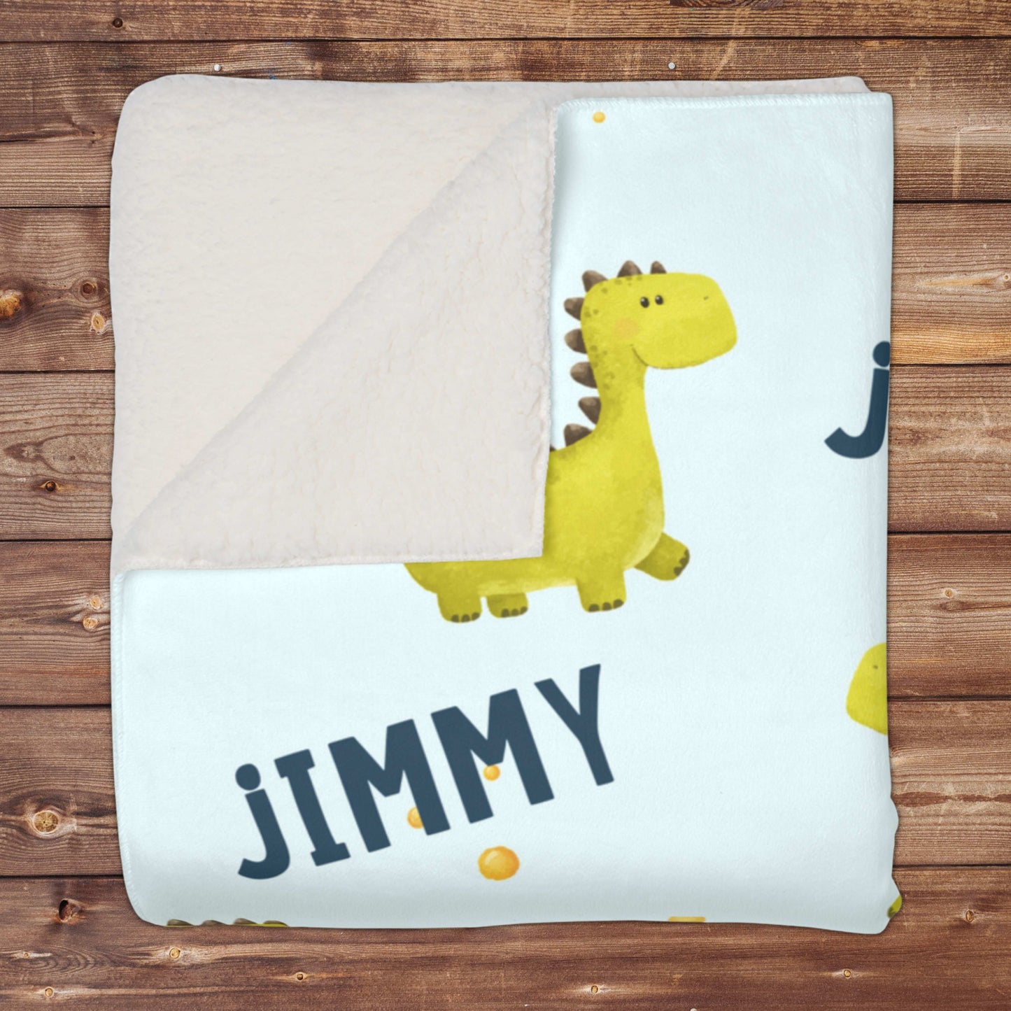 Dinosaur Pattern Personalized Name Blanket