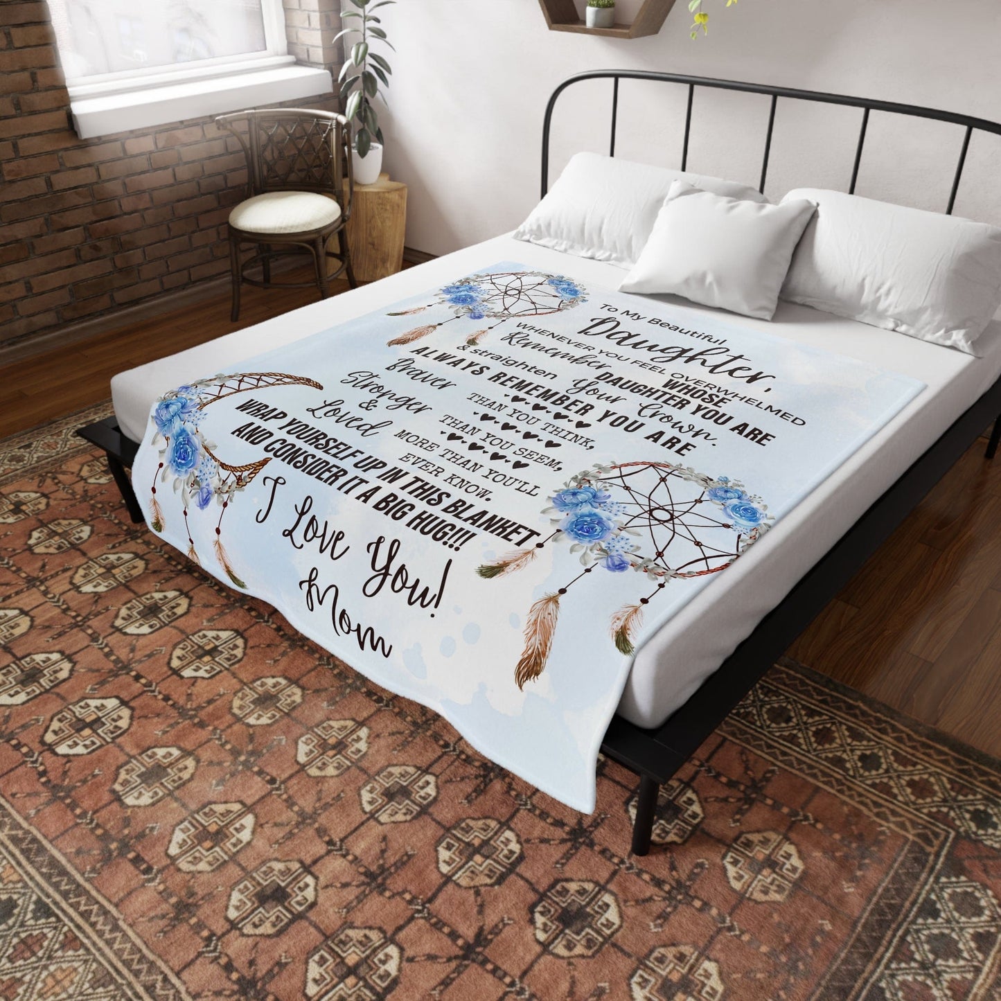 Dreamcatcher Blue Daughter Blanket from Mom
