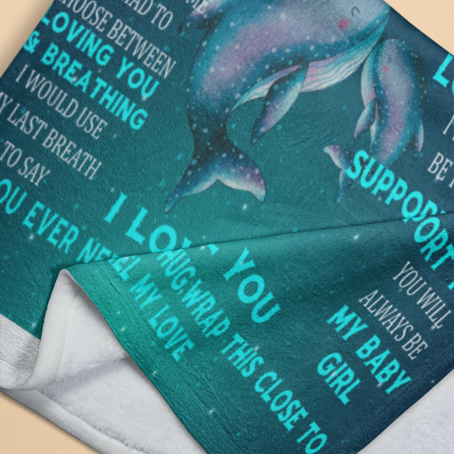 Whale Ocean Themed Daughter Blanket