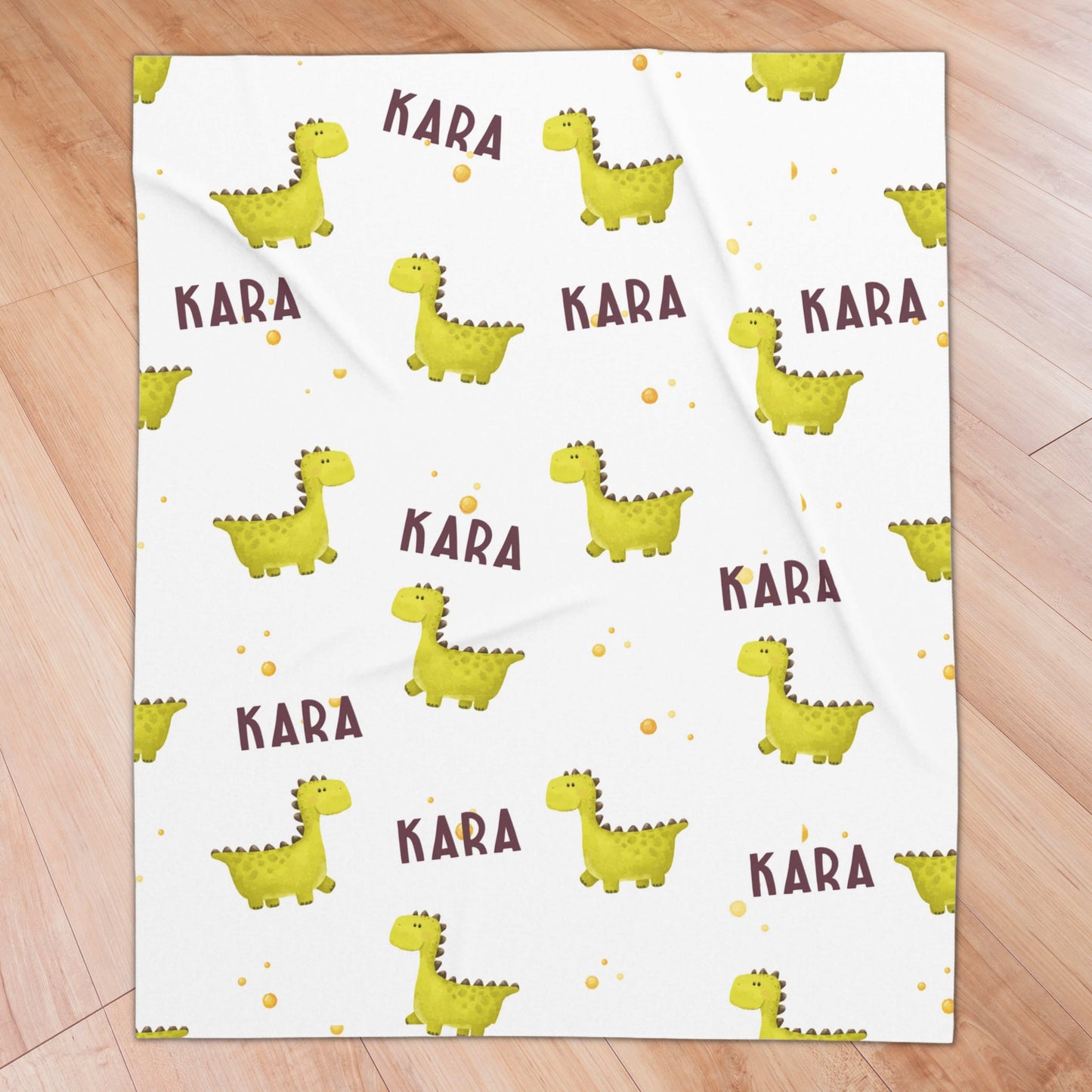 Dinosaur Pattern Personalized Name Blanket