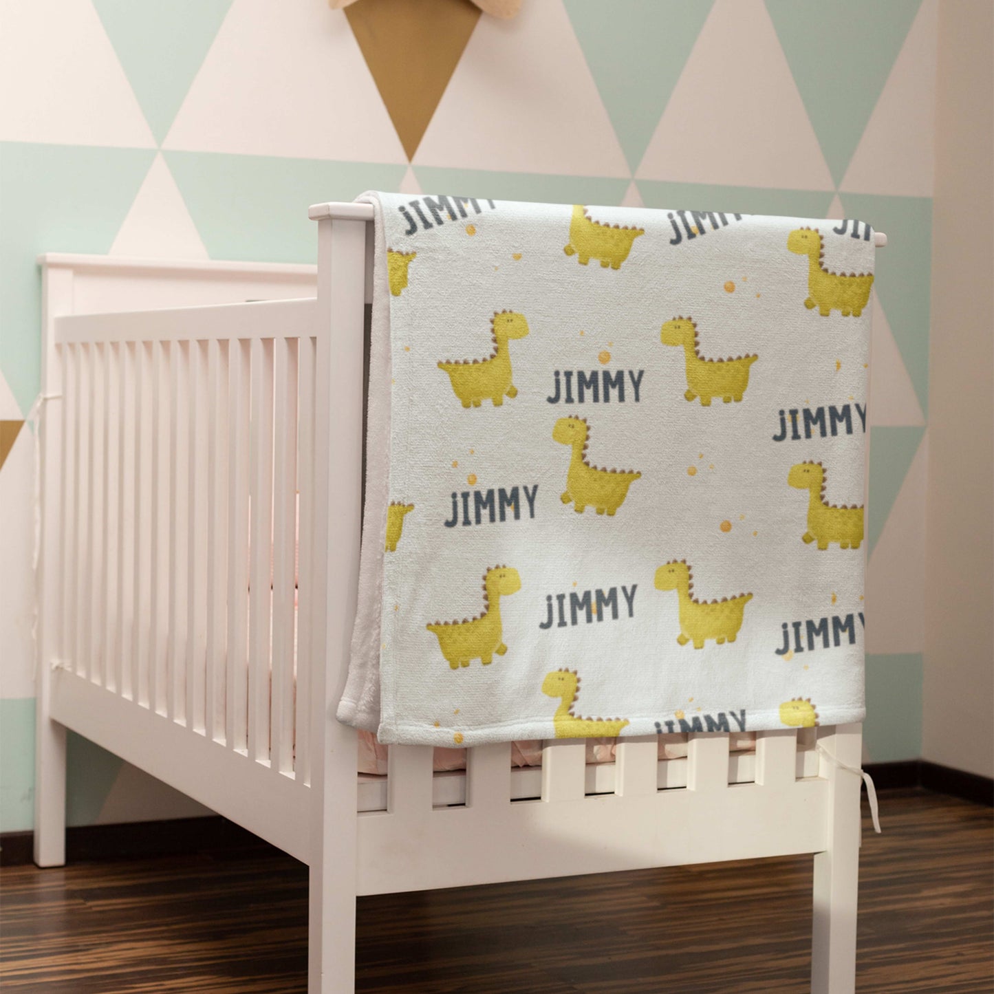 Dinosaur Pattern Personalized Name Blanket