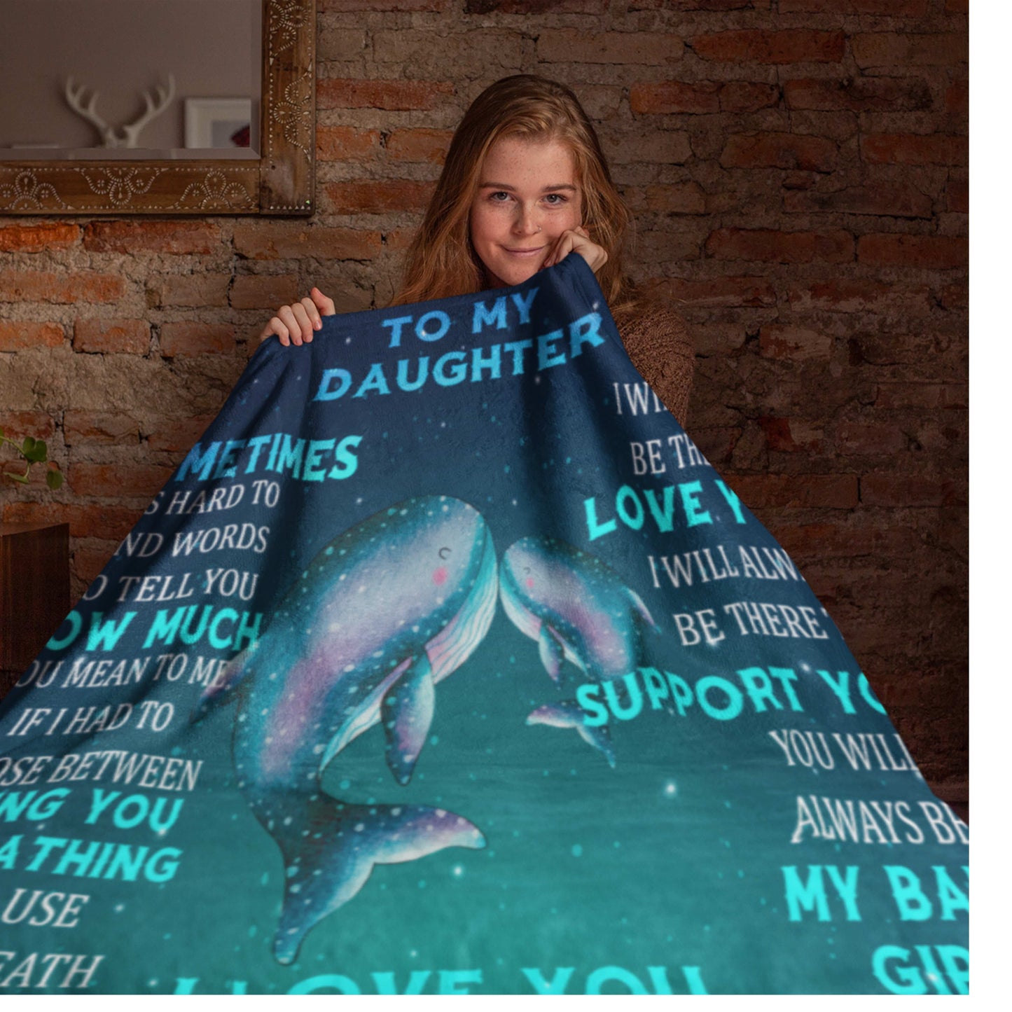 Whale Ocean Themed Daughter Blanket