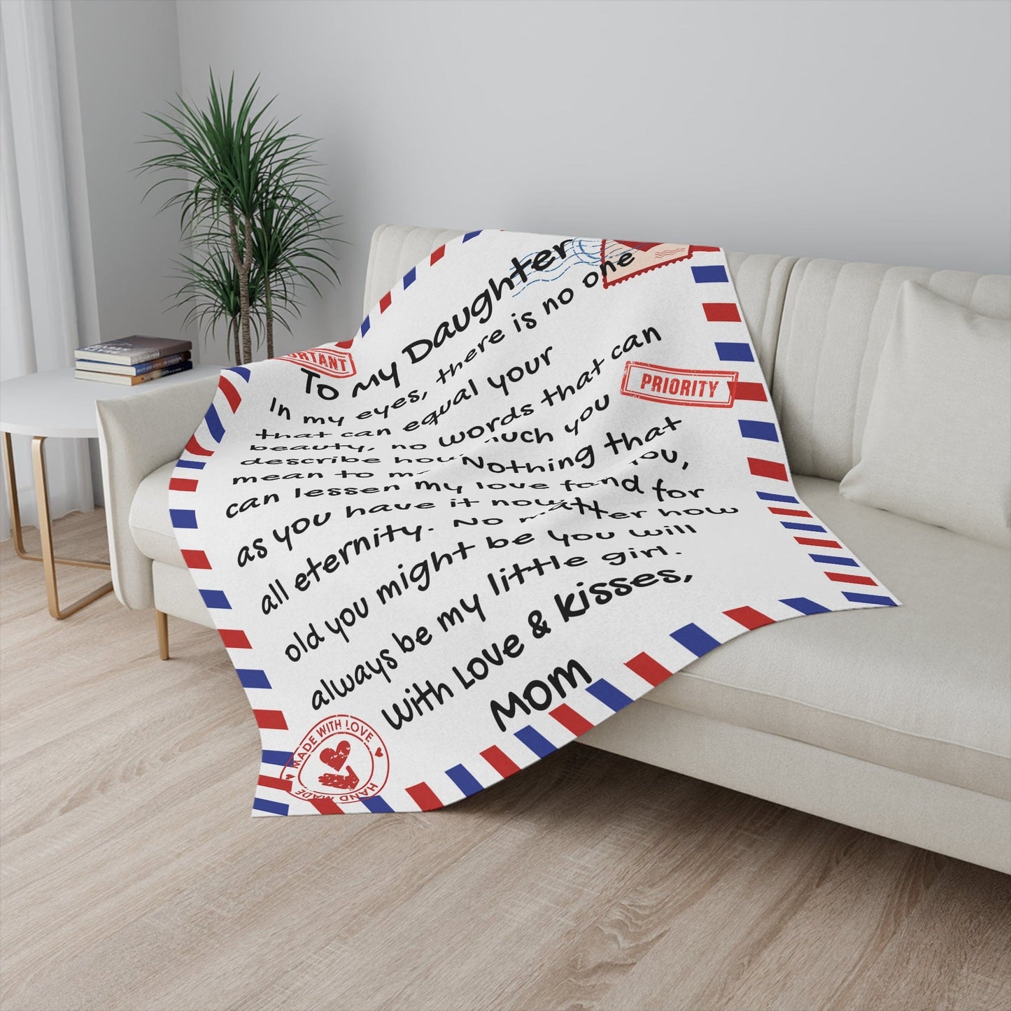 Mom to Daughter Letter Blanket