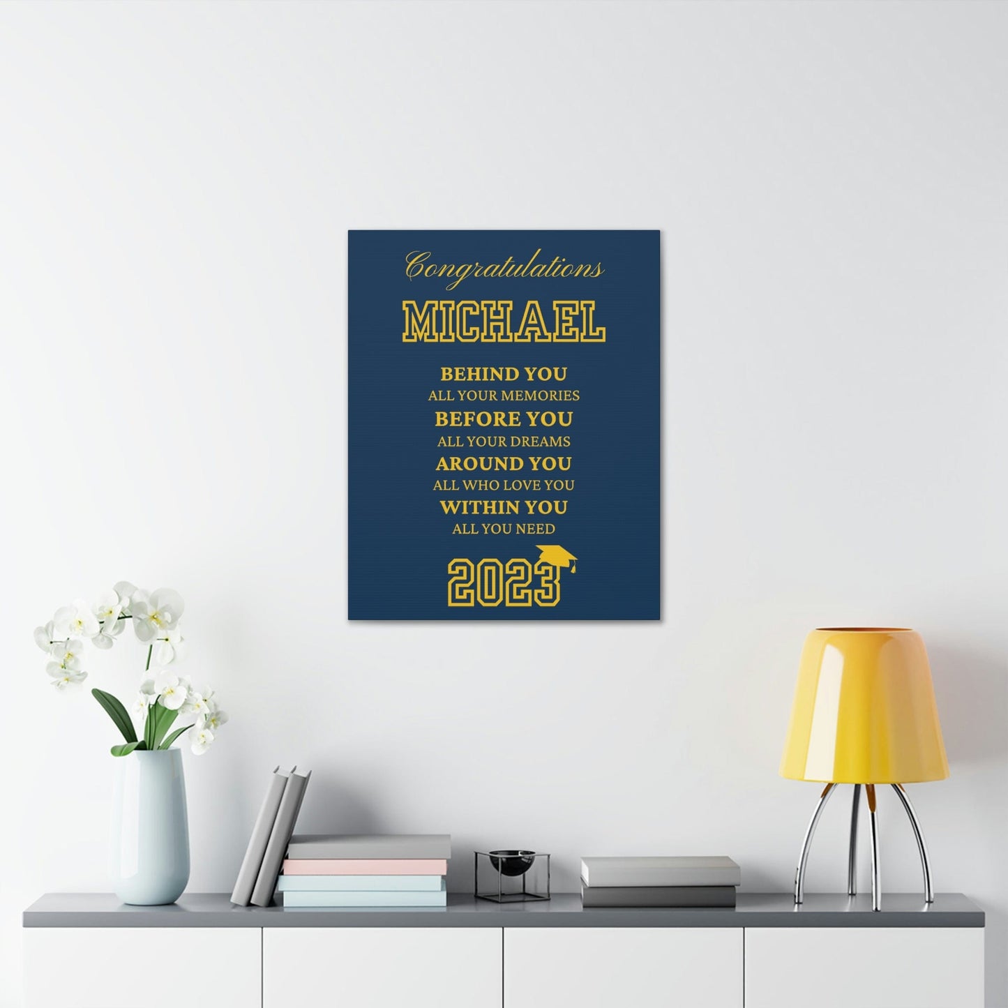 Personalized Graduation Gift Canvas wall art for son, sister, daughter, granddaughter, Graduation 2023, Large Canvas Wall Decor