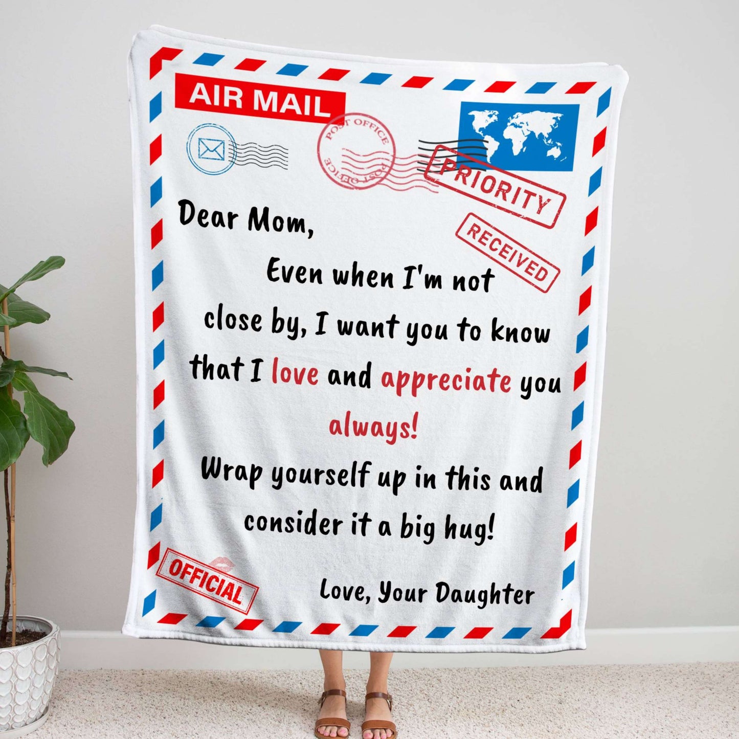 Letter By Post From Daughter To Mom Blanket