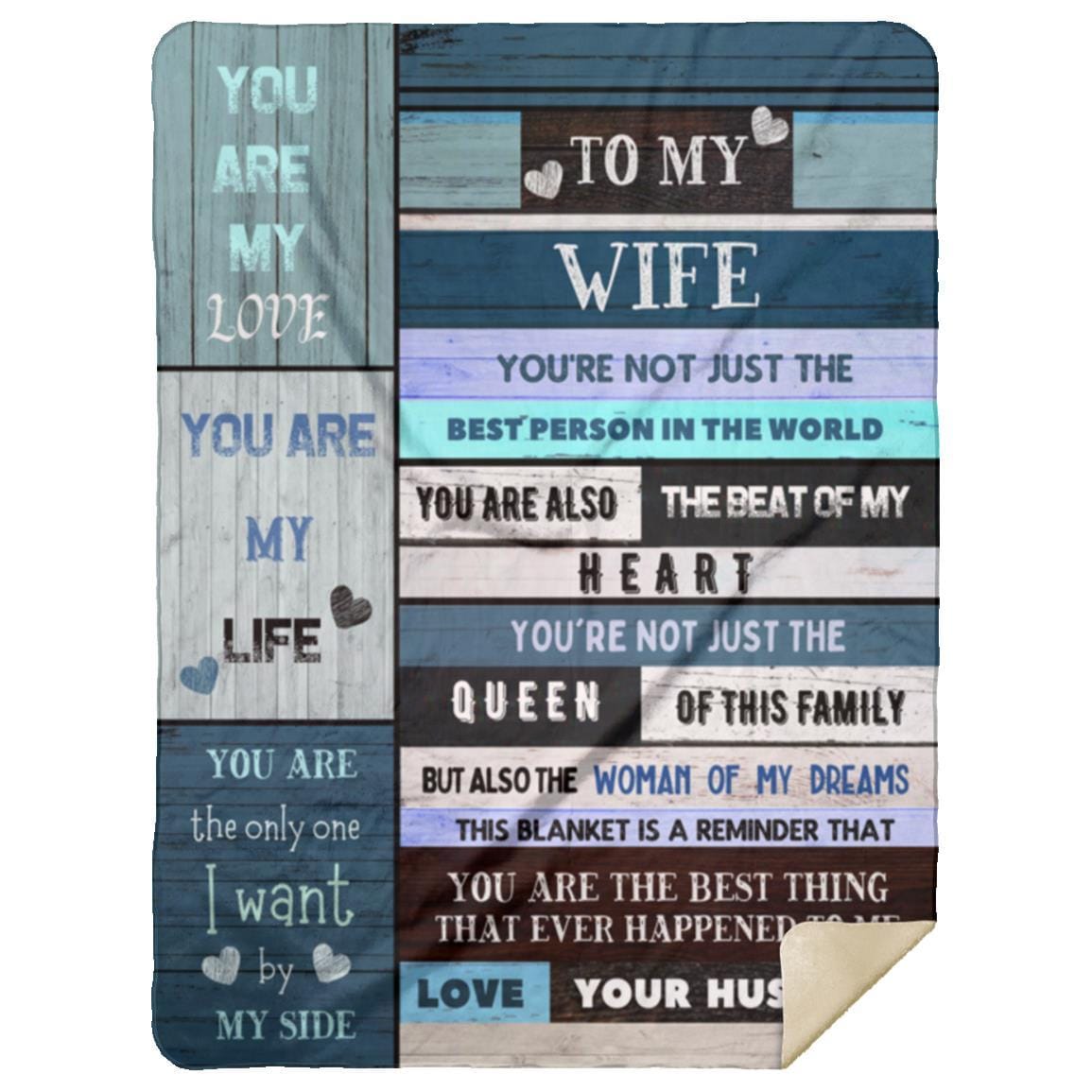 Beat of my heart Message Blanket to Wife