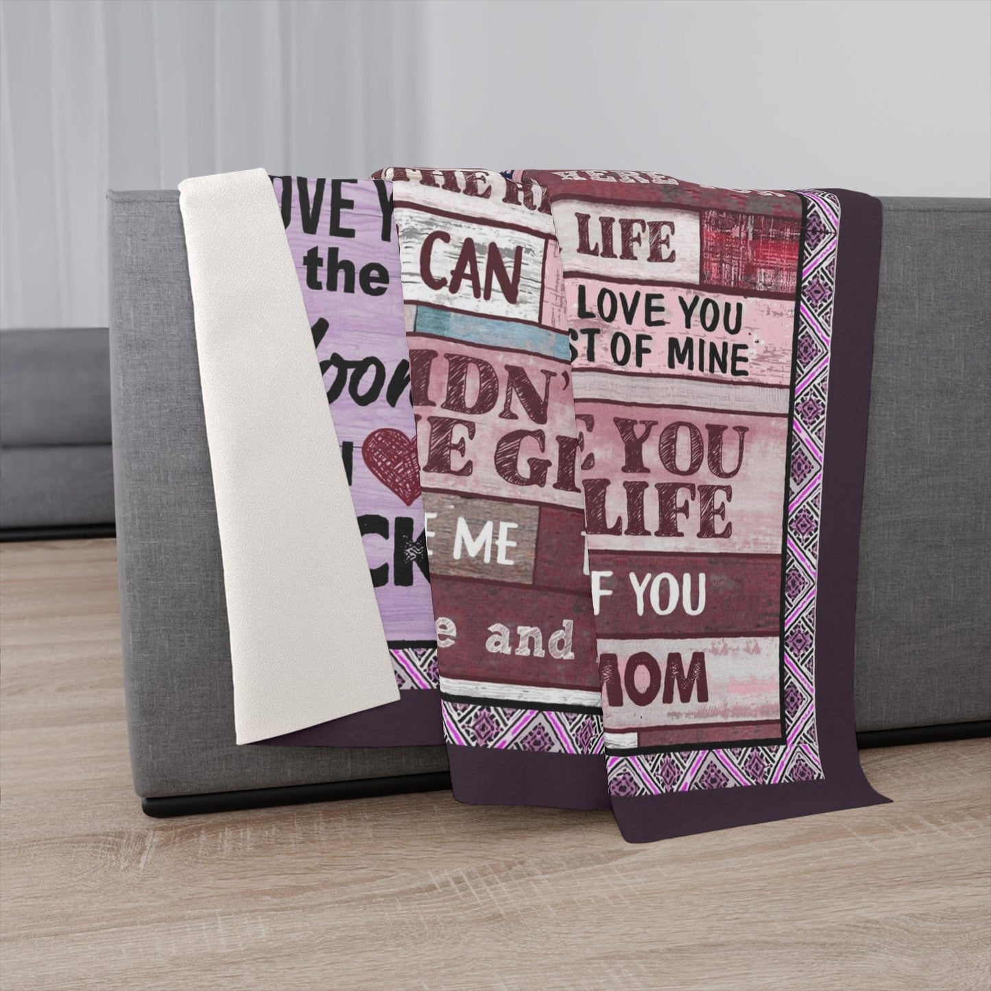 Laugh Love Live Pink Daughter Blanket from Mom