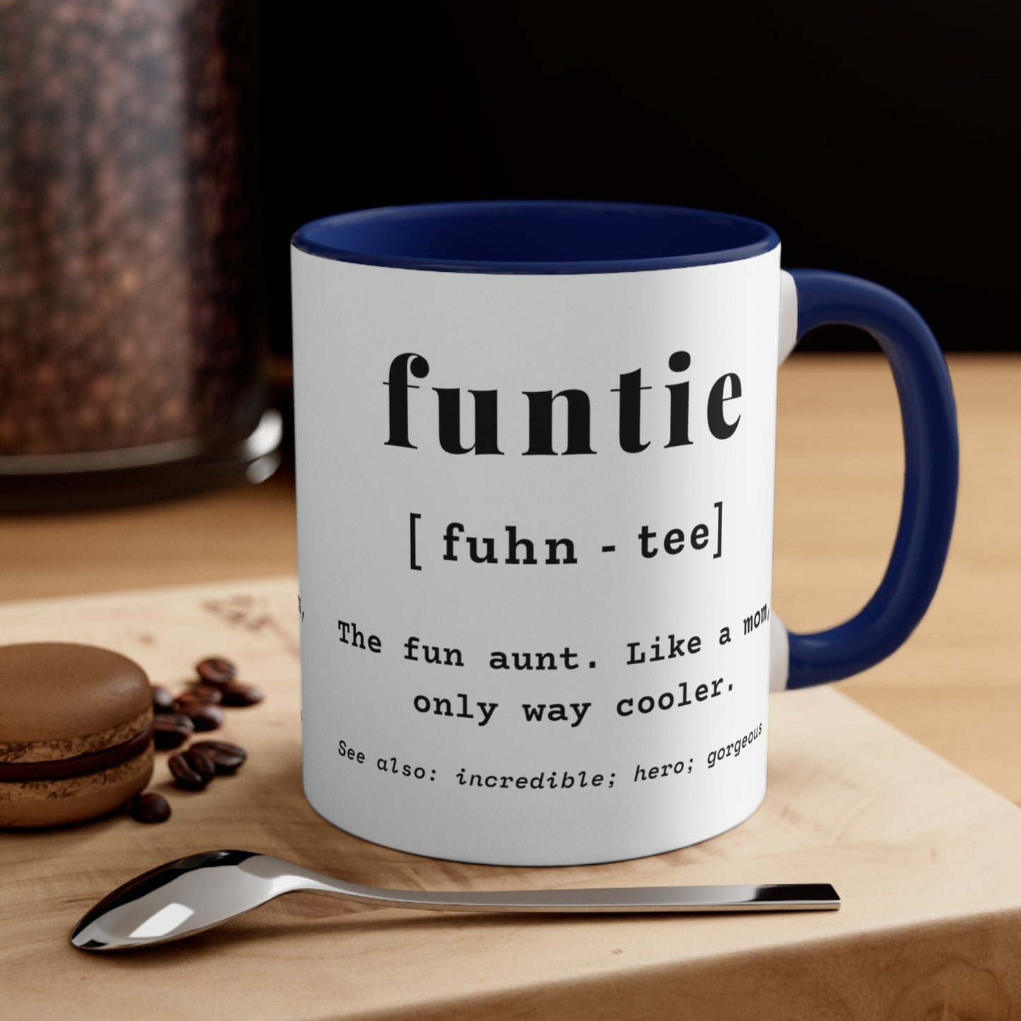 Modern Cute Funtie Definition Aunt Auntie Mug