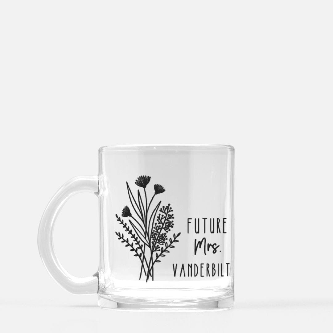 Personalized Bride and Groom Clear Glass Mug
