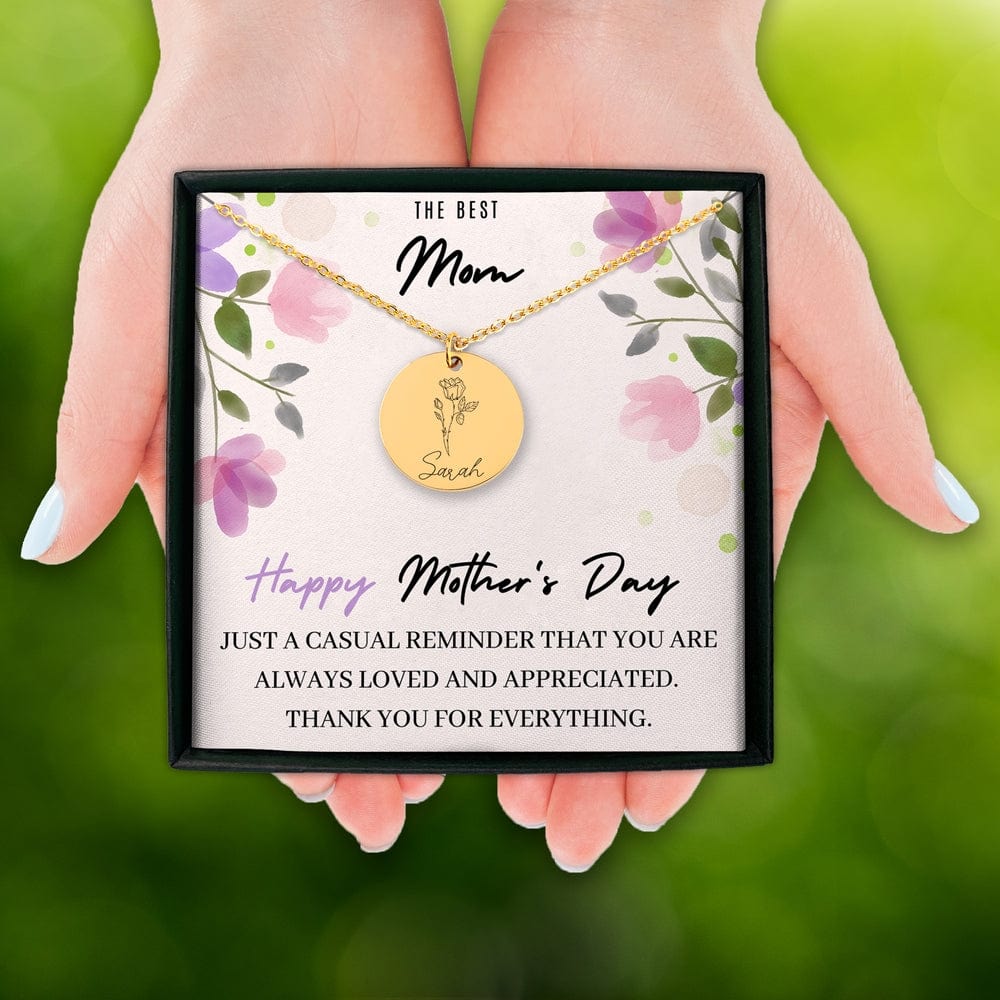 Personalized Birth Month Flower Bouquet Charm Necklace, Mothers day Jewelry Gift, Best Friend, Birthday Present, Christmas Present