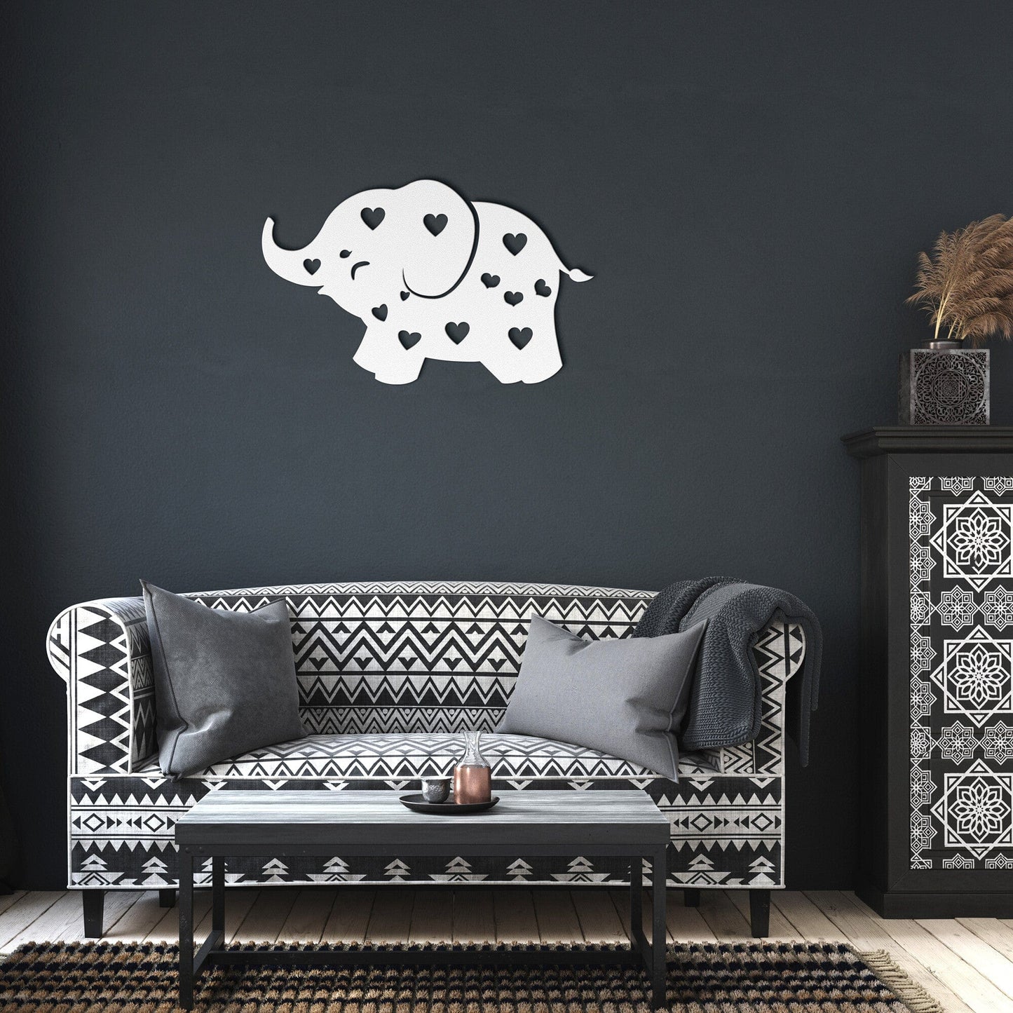 Baby Elephant Nursery Decorative Metal Wall art