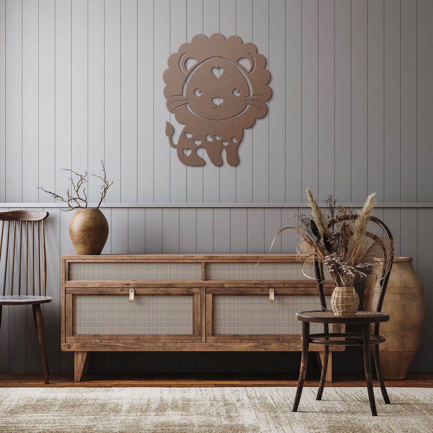 Baby Lion Nursery Metal wall art