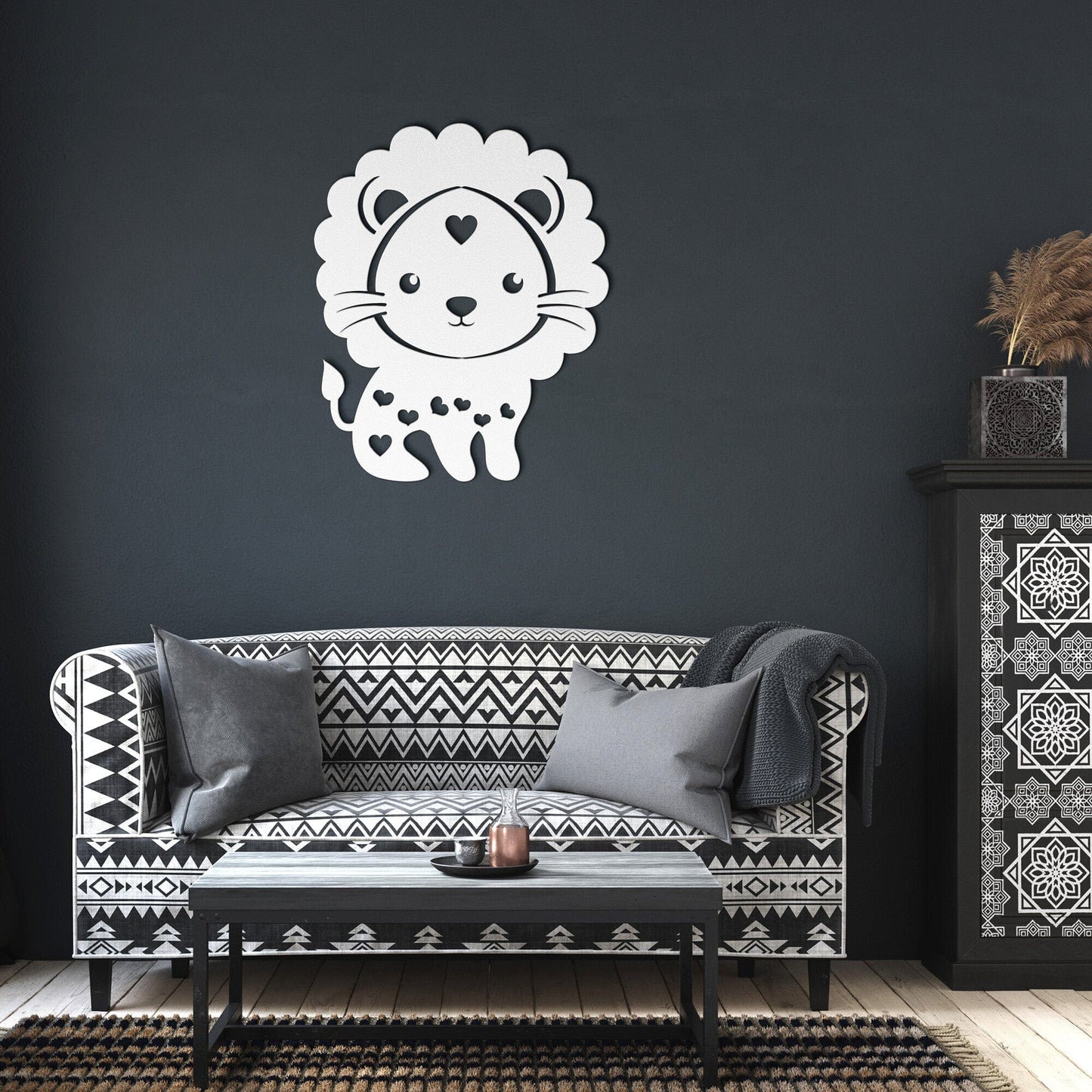 Baby Lion Nursery Metal wall art