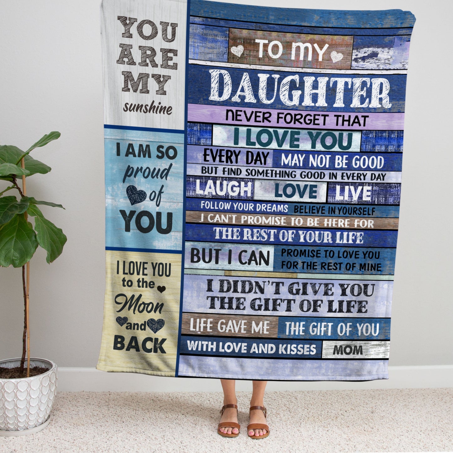 Laugh Love Live Daughter Blanket From Mom