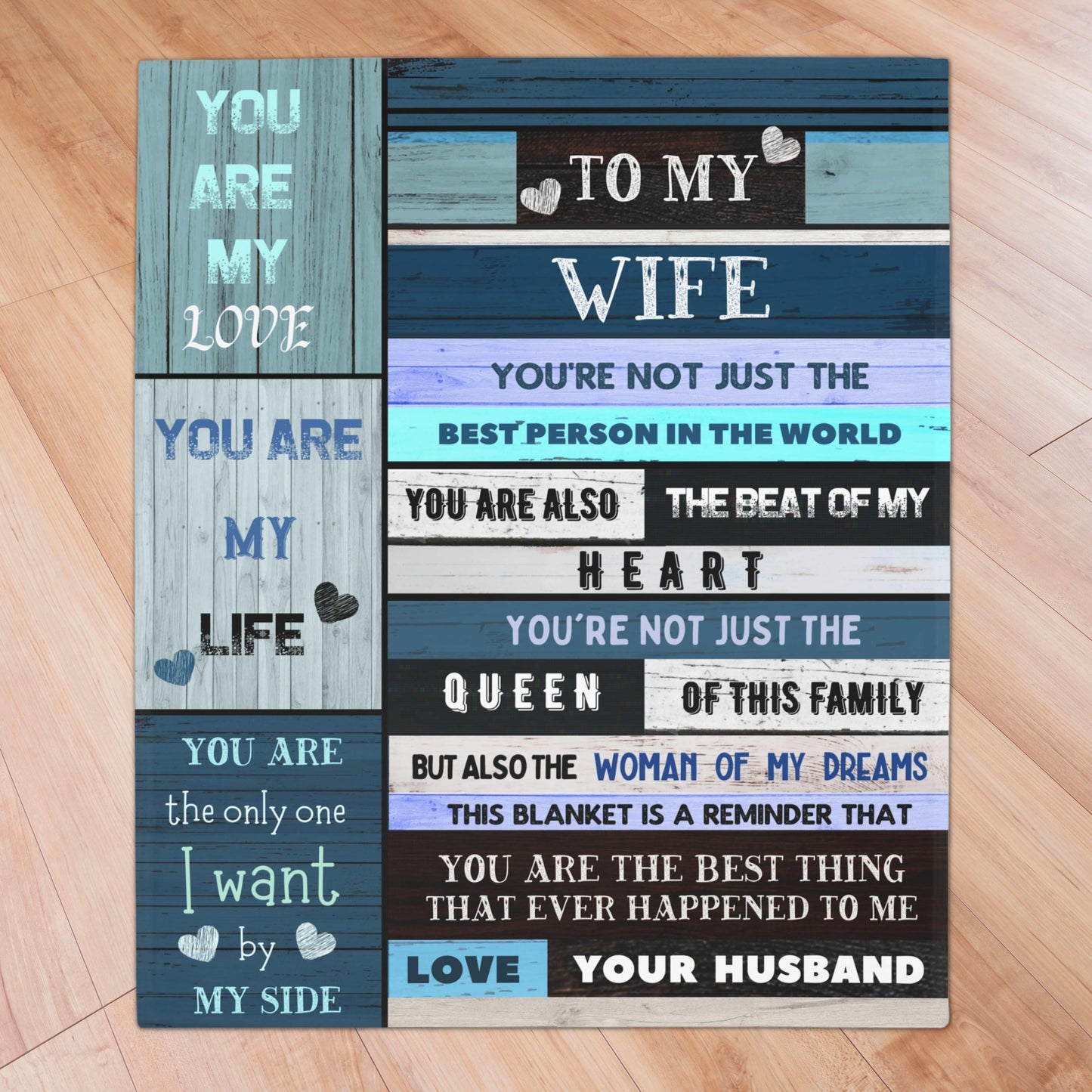 Beat of my heart Message Blanket to Wife