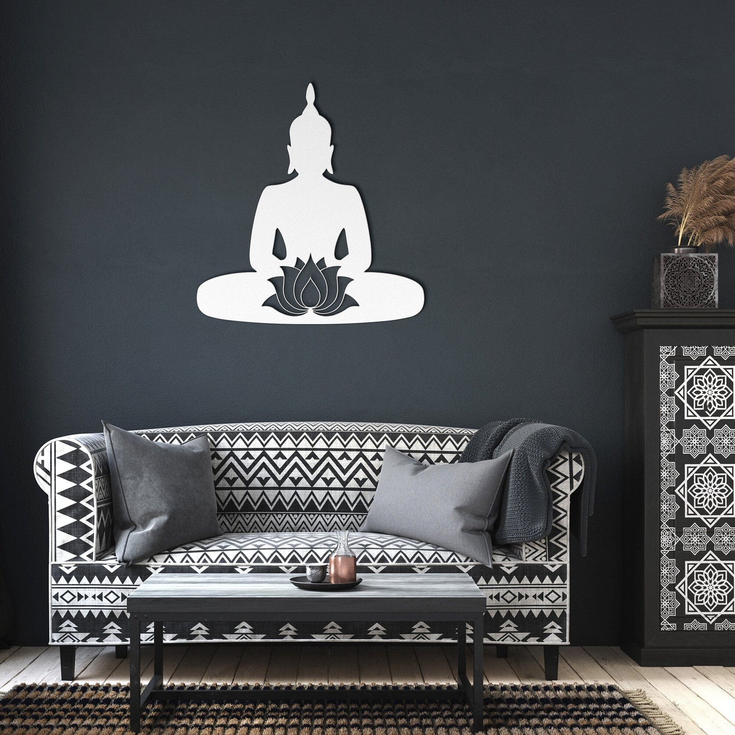 Buddha- Lotus Zen Decorative Metal Wall Art
