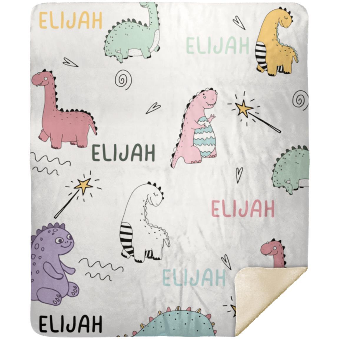 Dinosaur Personalized Name blanket