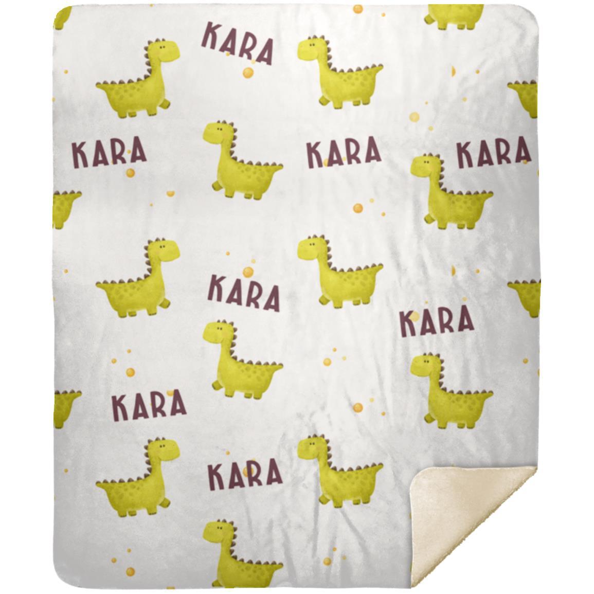 Dinosaur Pattern Personalized Name Blanket