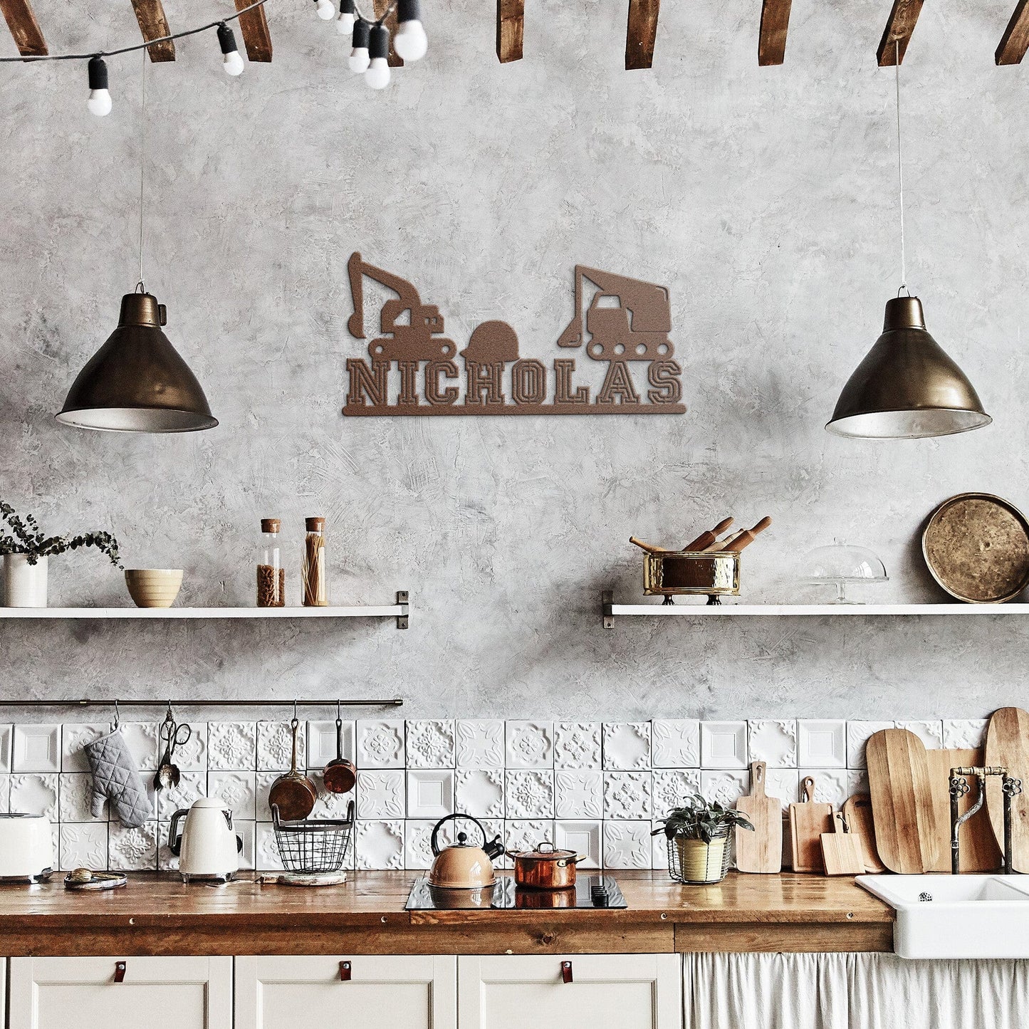 Construction Sites Custom Name Metal Wall Sign