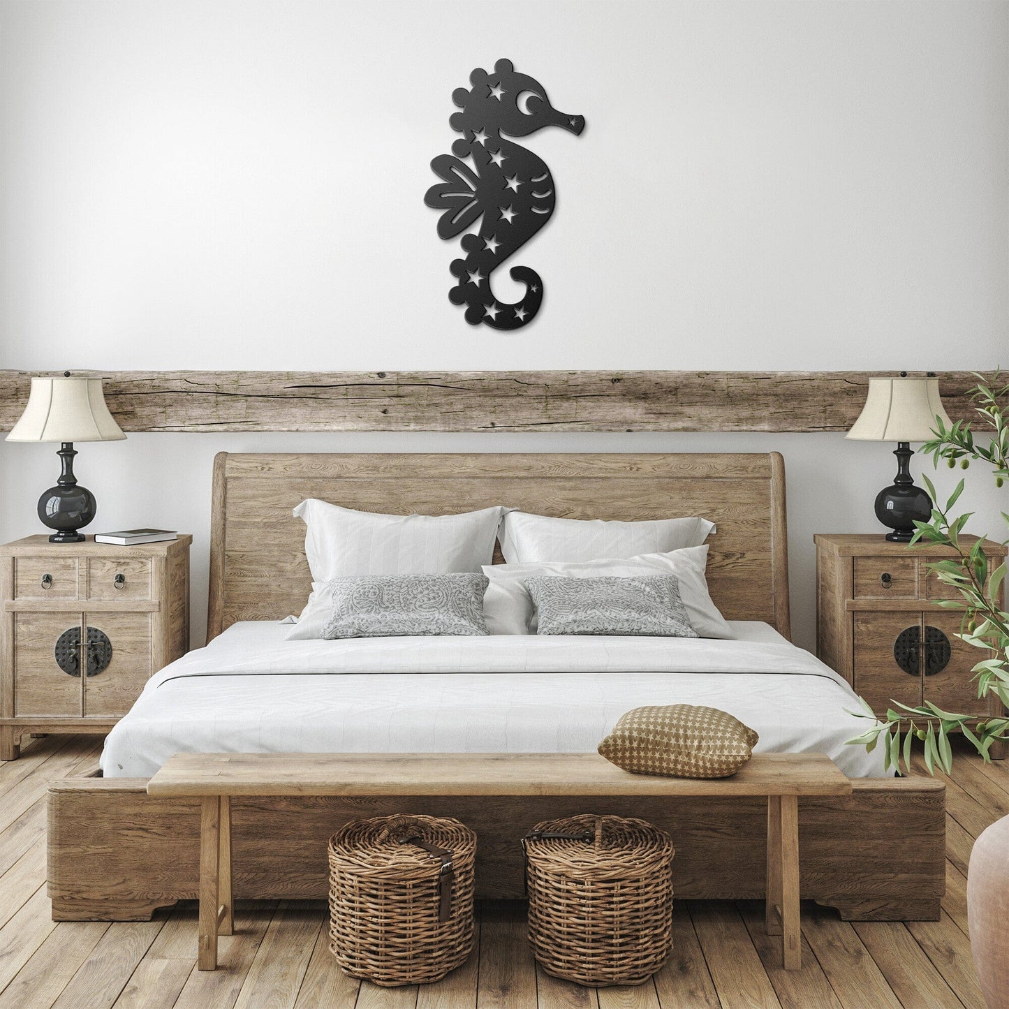 Cute Seahorse Nursery Decorative Metal Wall Art