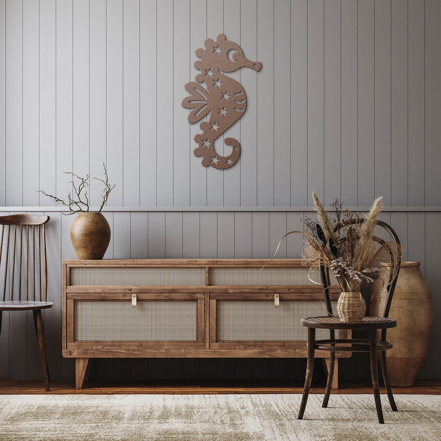 Cute Seahorse Nursery Decorative Metal Wall Art