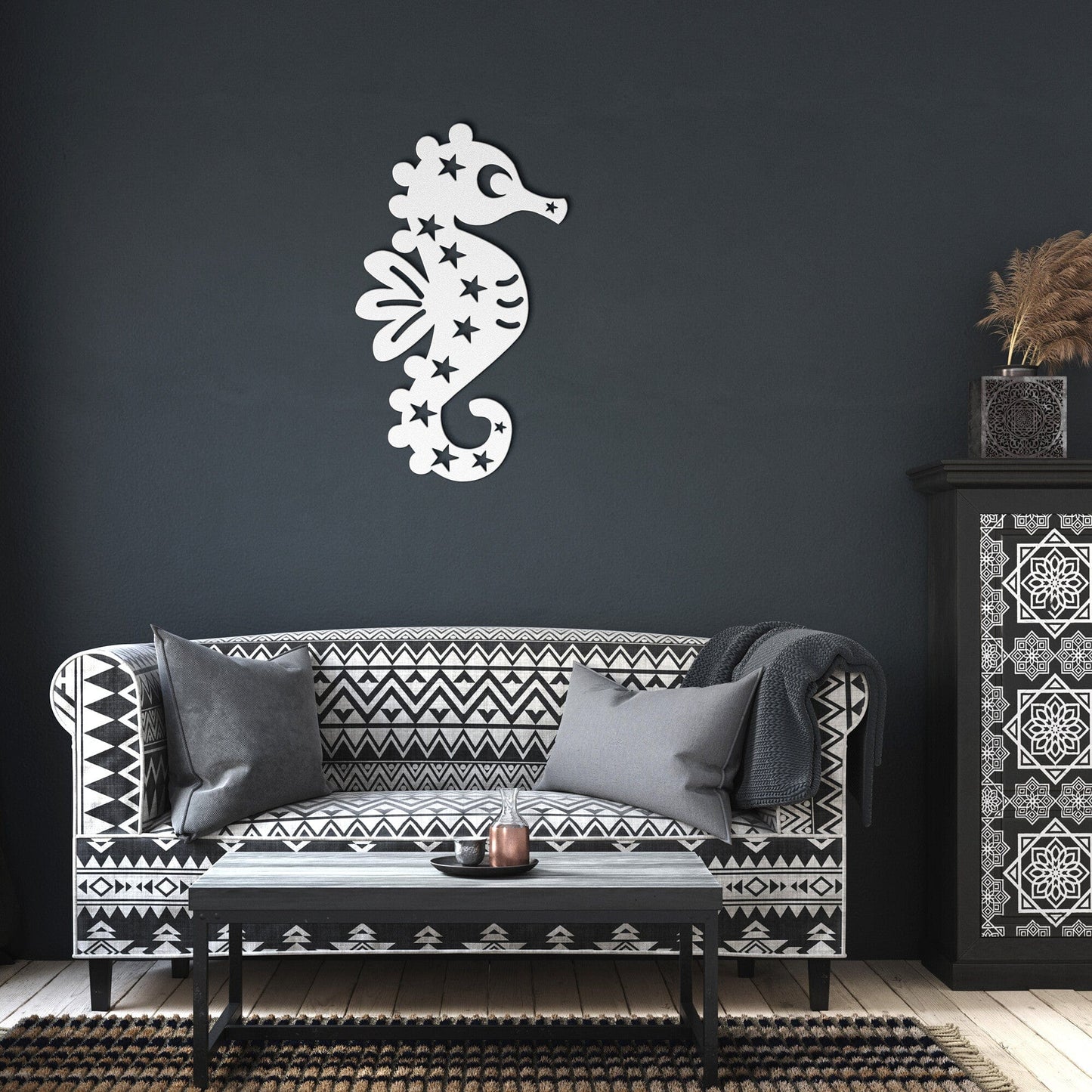 Cute Seahorse Nursery Decorative Metal Wall Art