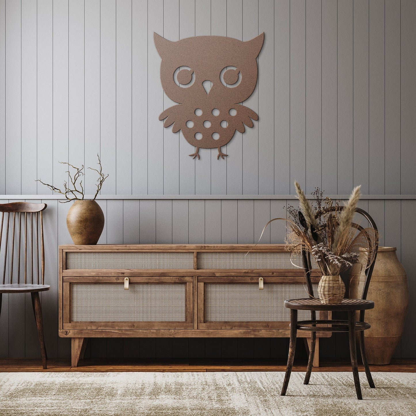 Cute owl nursery decorative metal wall art