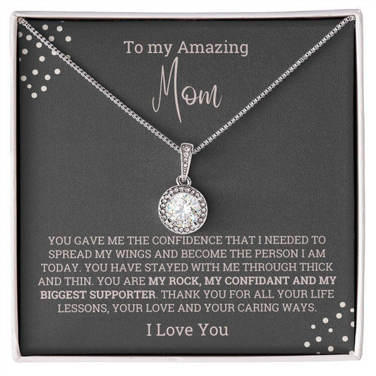 Amazing Mom Gift from Son/Daughter Necklace, Mother's day Meaningful unique gift, Birthday, Best Mom ever jewelry present, Gift from child