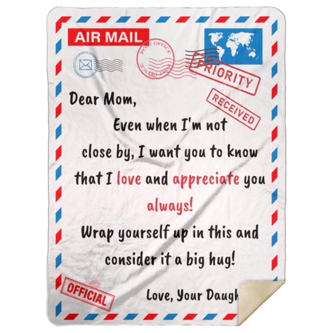 Letter By Post From Daughter To Mom Blanket