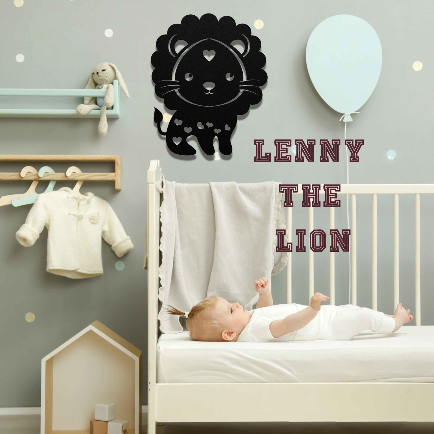 Baby Lion Nursery Metal wall art