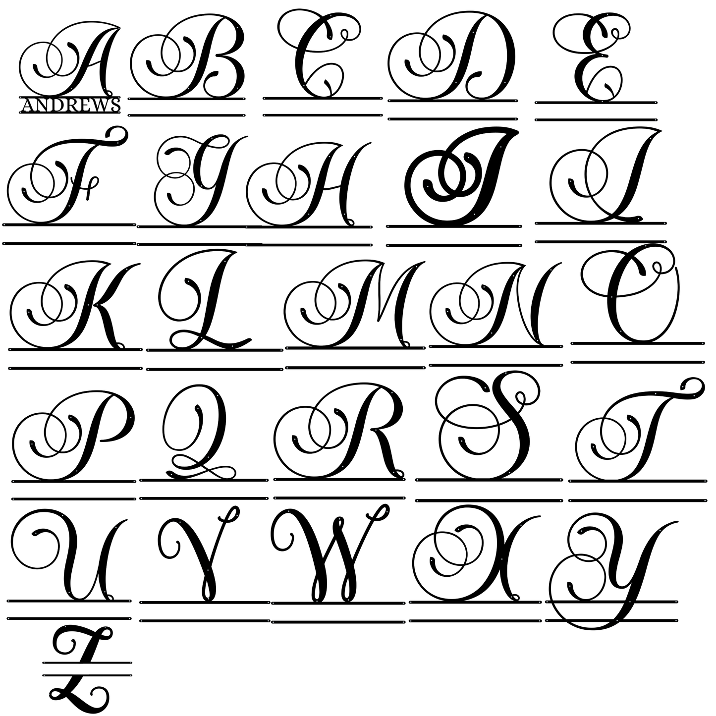 Monogrammed Metal Signs