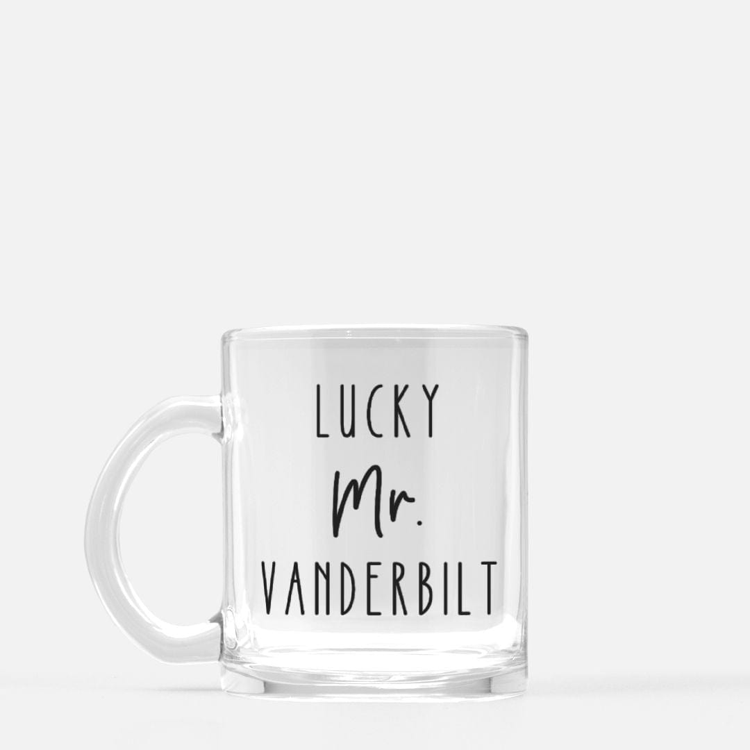 Personalized Bride and Groom Clear Glass Mug