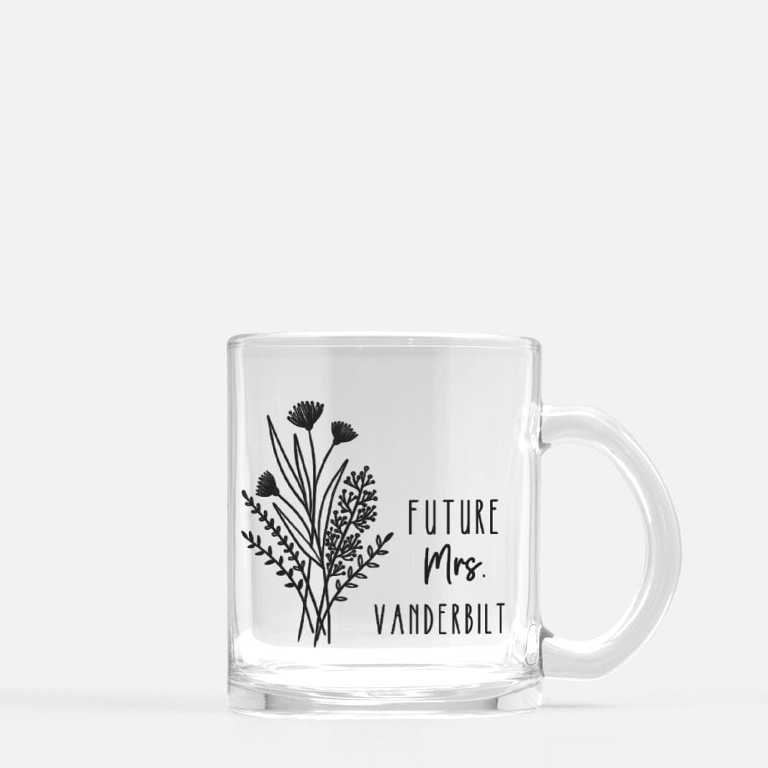 Personalized Bride and Groom Clear Glass Mug