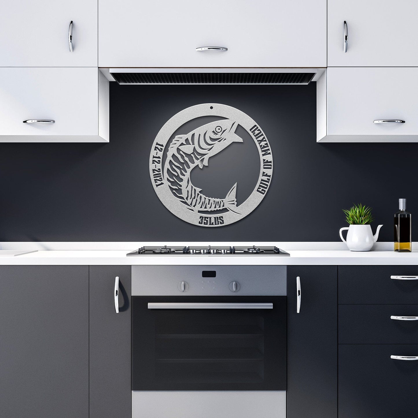 Personalized Wahoo metal fish art wall decor