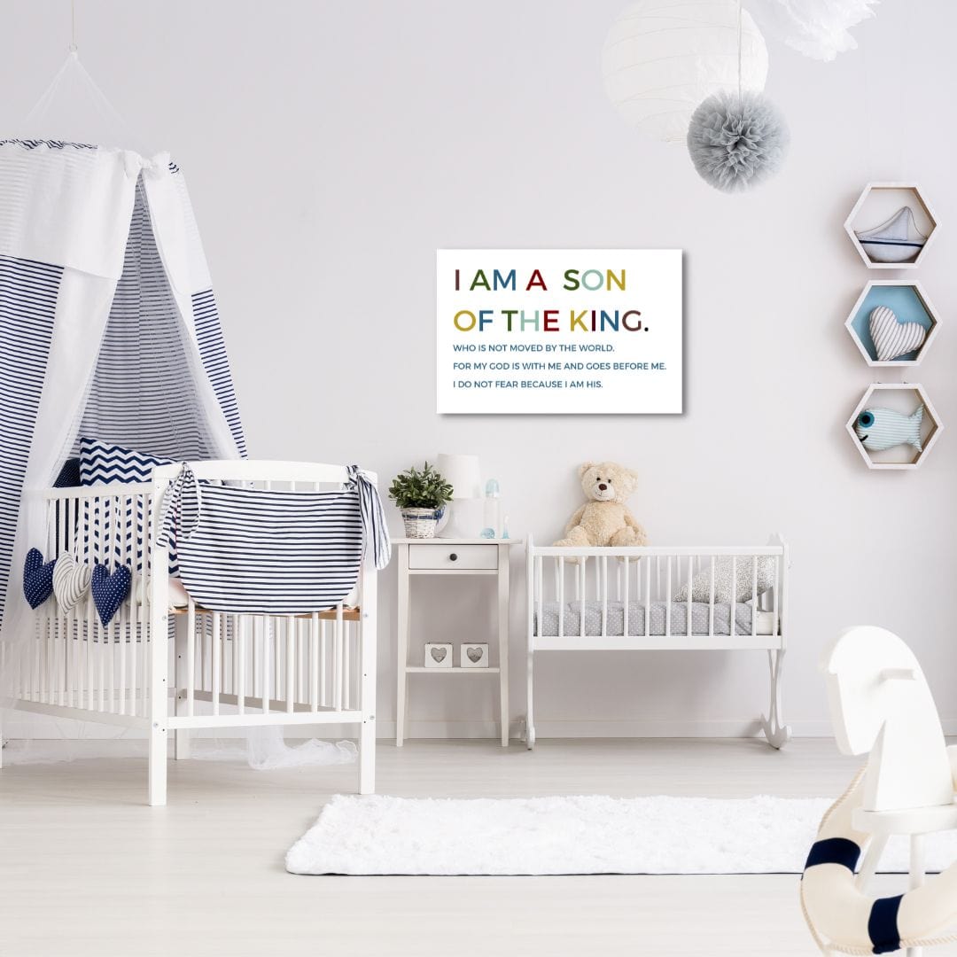 I am a Son of the king Wall Art Canvas , Nursery Wall Decor, Kids Room Decor