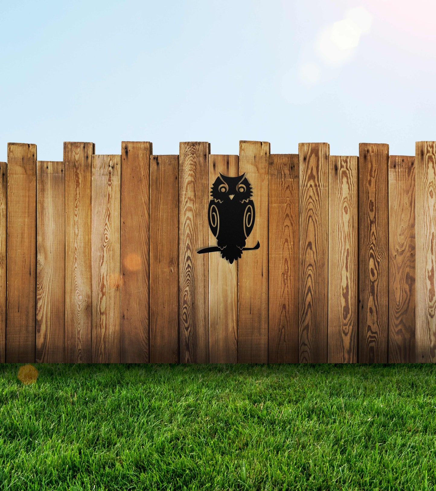 Owl on a branch decorative metal wall art