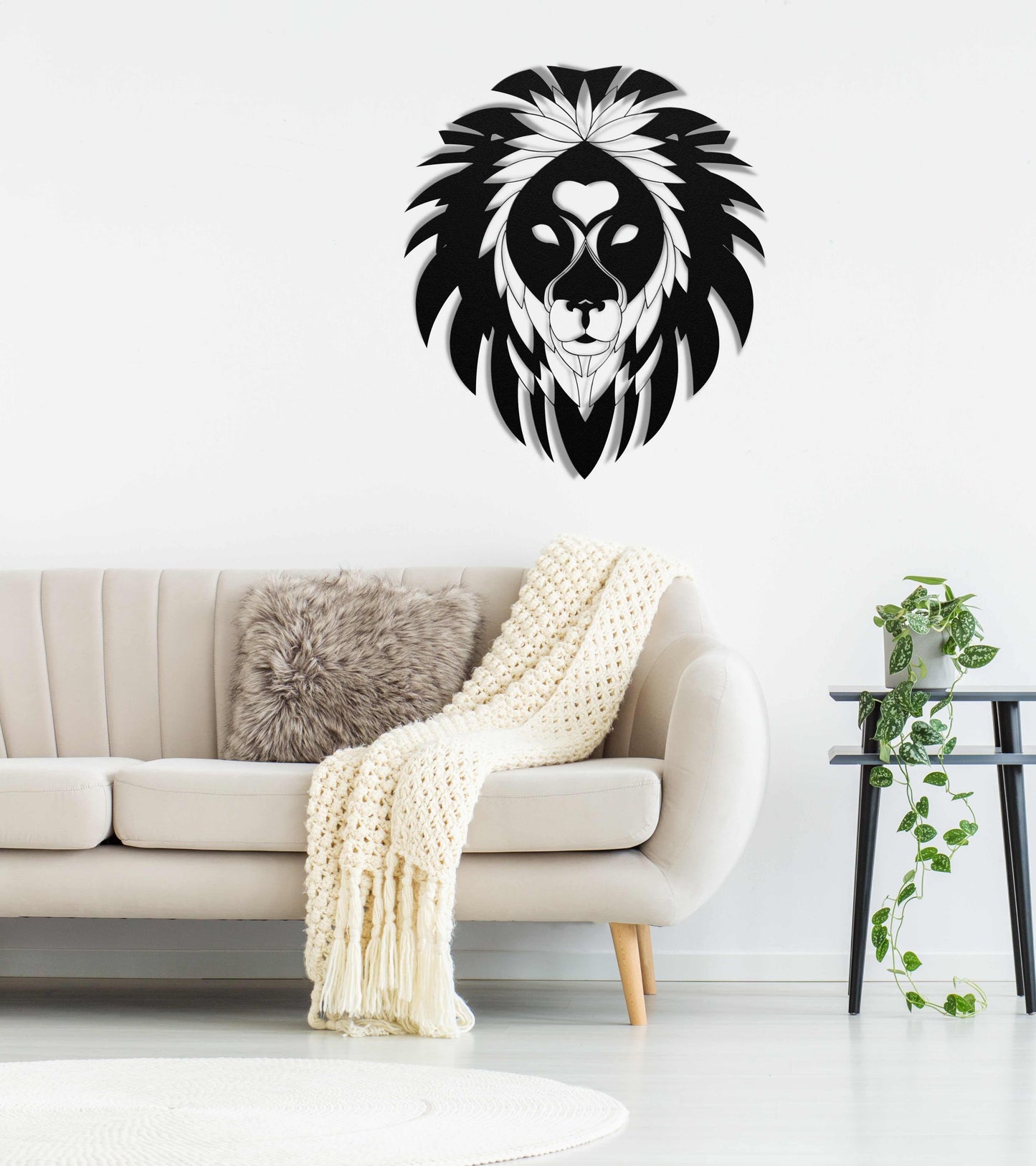 Tribal Lion Head decorative metal wall art