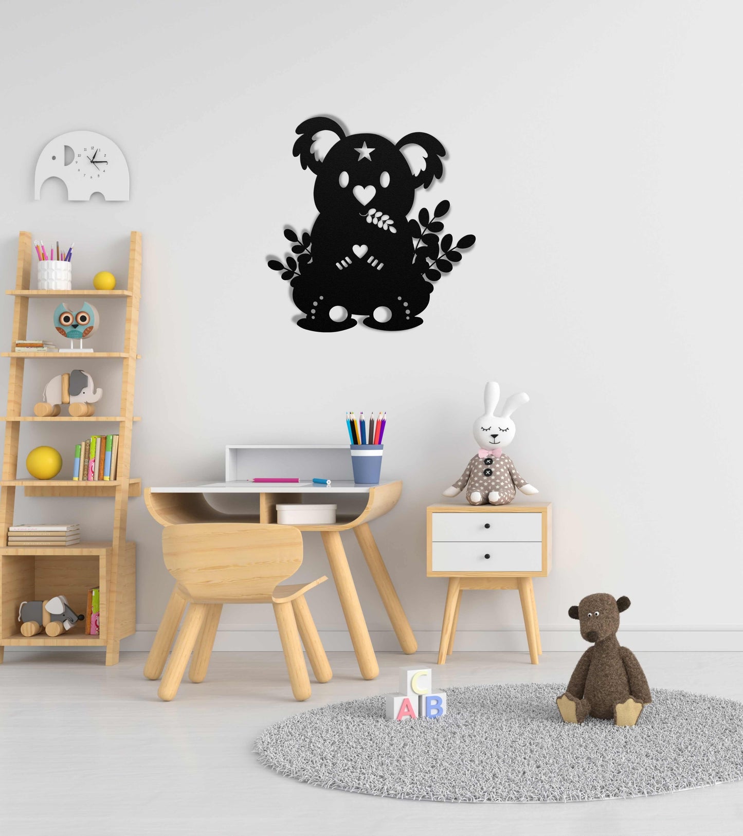 Koala bear nursery decorative metal wall art