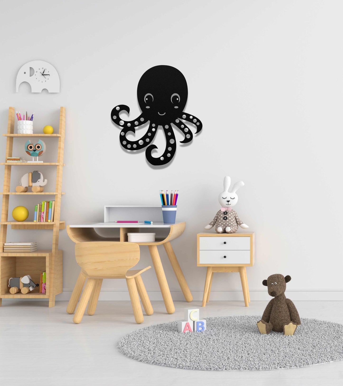 Octopus Nursery Decorative Metal Wall Art