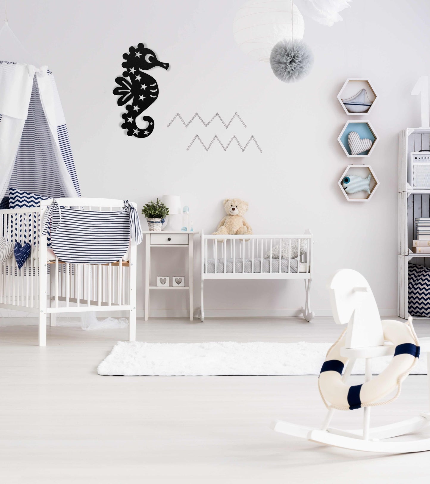 Cute Seahorse Nursery Decorative Metal Wall Art