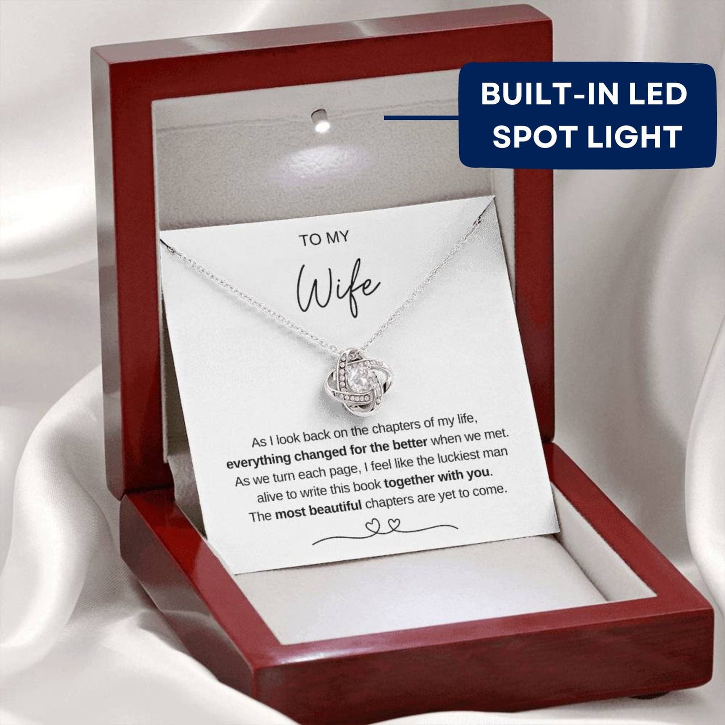 To My Wife Love Knot Necklace Beautiful Chapters