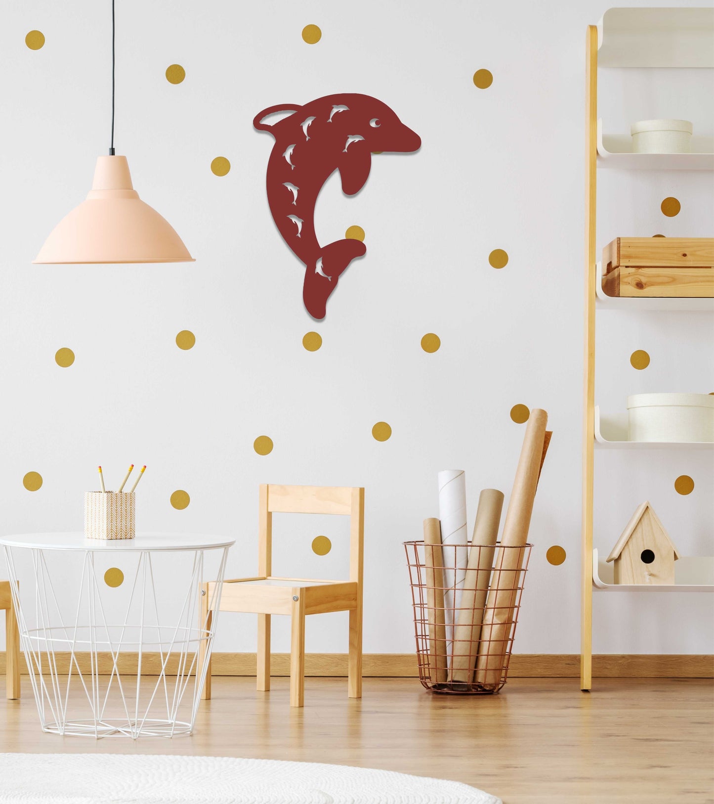 Metal dolphin wall art